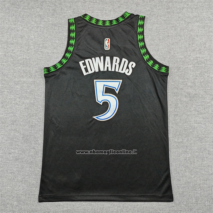 Maglia Bambino Minnesota Timberwolves Anthony Edwards No 5 Classic 2025-26 Nero